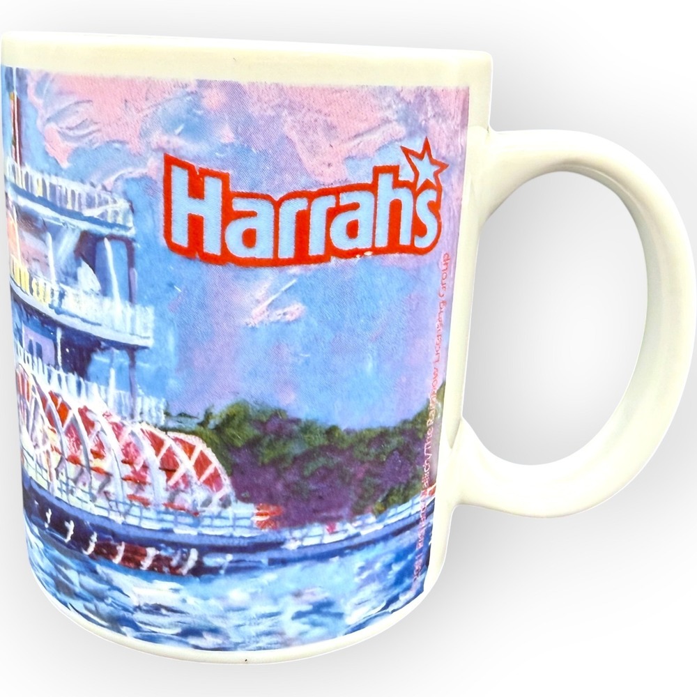 Harrahs Casino Northstar Riverboat Coffee Mug Richard Wallich Art 2001 Vintage